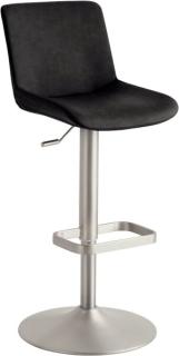 Bar-/Tresenhocker 1235 Gestell Chrom matt, schwarzgrau gepolsterter Sitz