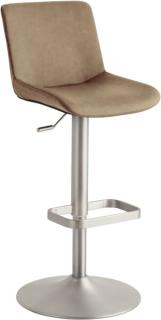 Bar-/Tresenhocker 1235 Gestell Chrom matt, beige gepolsterte Sitzschale