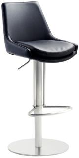 Bar-/Tresenhocker 1241 Gestell Edel- stahl gebürstet, Sitzkissen schwarz