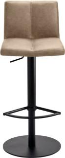 Bar-/Tresenhocker 1385,Gestell schwarz gepolsterte Sitzschale beige