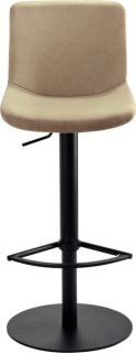 Bar-/Tresenhocker 1387,Gestell schwarz gepolsterte Sitzschale beige
