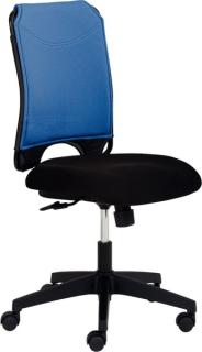 Drehstuhl 2333, ohne Armlehnen, blau Sitz schwarz gepolstert