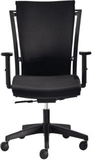Drehstuhl 2457, mit Armlehnen, schwarz Sitz und Rücken gepolstert