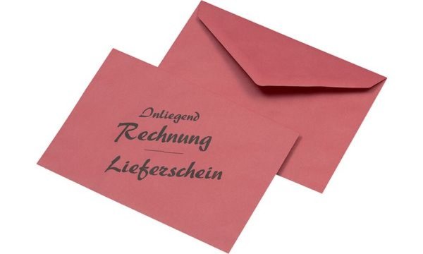 MAYER KUVERT MAILmedia Briefumschlag C6 "Lieferschein/Rechnung", rot 75 g/qm, N