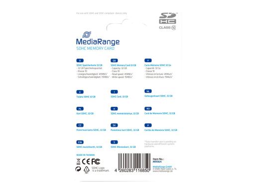 Image MEDIARANGE_SD_Card_32GB_MediaRange_SDHC_CL10_img5_3682442.jpg Image