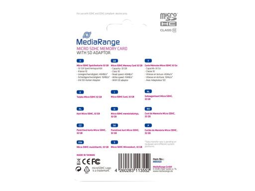 Image MEDIARANGE_SD_MicroSD_Card_32GB_MediaRange_img7_3682497.jpg Image