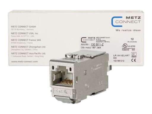 METZ CONNECT C6Amodul 180° - Modulare Eingabe - RJ-45 - Metallic (Packung mit 1