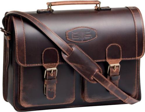 MIKA Aktentasche ROBBERT, Sattelleder, braun