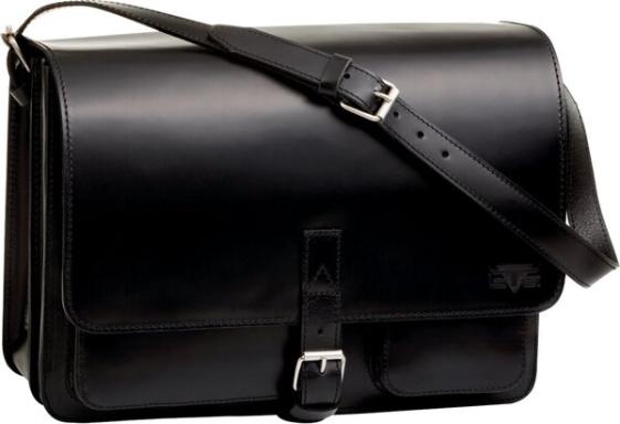 MIKA Umhängetasche SCOTTY, Sattelleder, schwarz