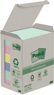 Post-it Haftnotizen Recycling, 38 x 51 mm, 6-farbig