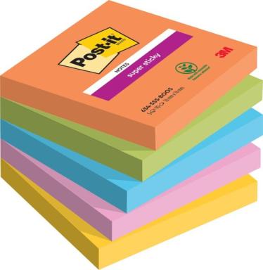 Post-it Haftnotizen Super Sticky Notes, 76 x 76 mm, Boost
