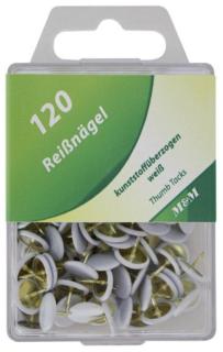 Reißnägel, weiß, kunststoffüberzogen 