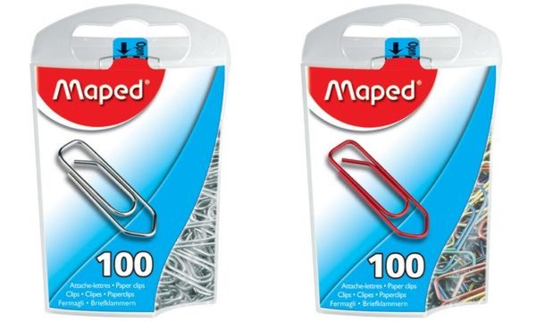 Maped Büroklammern, farbig lackiert er Stahl, 25 mm (334358500)