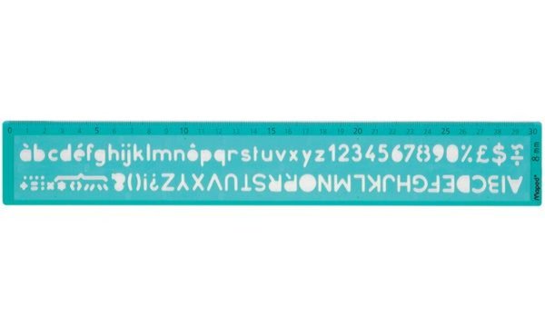 Maped Schriftschablone, Schrifthöhe : 8 mm, grün-transparent (82258608)