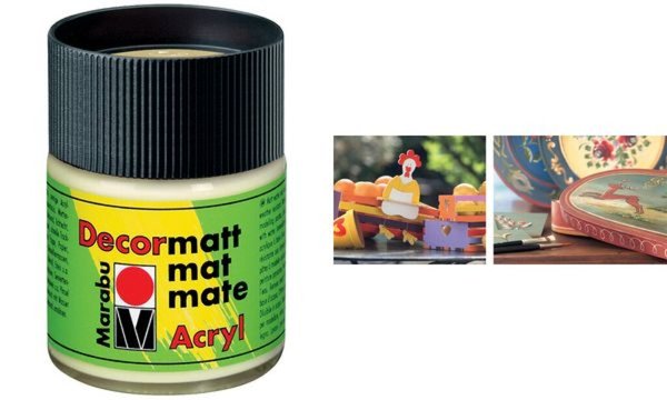 Marabu Acrylfarbe Decormatt, meta llic-silber, 50 ml, Glas (57200432)
