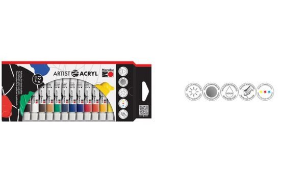 Marabu Acrylfarben-Set Artist Acry l, 12 x 12 ml (57201674)