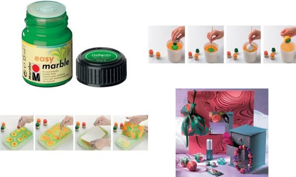 Marabu Marmorierfarbe Easy Marble , weiß, 15 ml, im Glas (57200381)