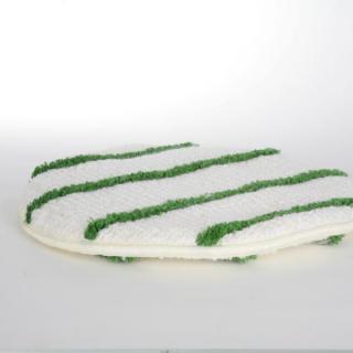 Maschinenpad/Queen-Bonnet Garnpad 432 mm - 17'' | weiß mit grünen Streifenfür die Teppichreinigung, beidseitig verwendbar