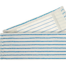 Mikro-Borstenmopp 40 cm | weiß/blau Mikrofaser-Mopp mit eingearbeiteten Polyamid-Borsten. Aufnahme: Tasche