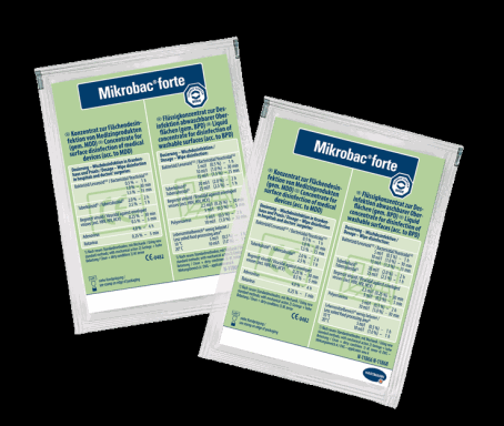 Mikrobac forte Dosierbeutel | 20 ml aldehydfreier Flächen-Desinfektionsreiniger mit materialschonendem Schutzfaktor
