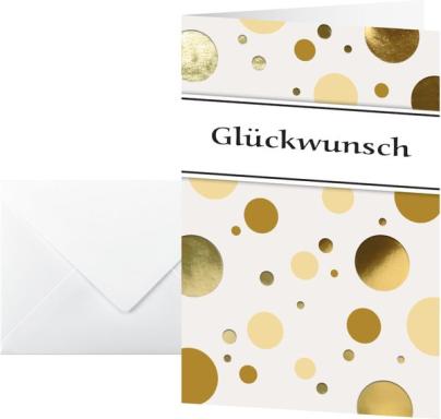 Motiv-Karten inkl. Umschläge weiß Golden Bubble, Glanzkarton, 115x170 mm