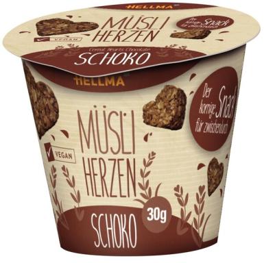 Müsli-Herzen Schoko, 30 g, mit Haferflocken