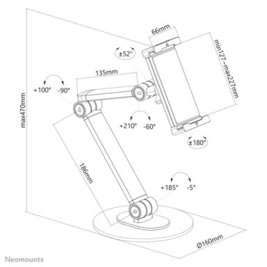 NEOMOUNTS BY NEWSTAR DS15-550BL1 - Befestigungskit (Halter) - für Tablett - Sch