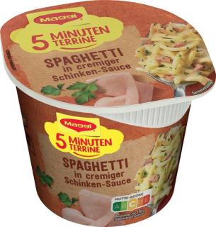 5 Minuten Terrine Spaghetti mit Schinkensoße, Nettofüllmenge 64 g