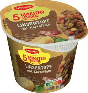 5 Minuten Terrine Linsentopf mit Kartoffeln, Nettofüllmenge 49 g