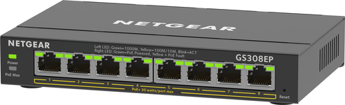 NETGEAR GS308EP 8-Port Gigabit Ethernet PoE+ Smart Managed Plus Switch, PoE Bud