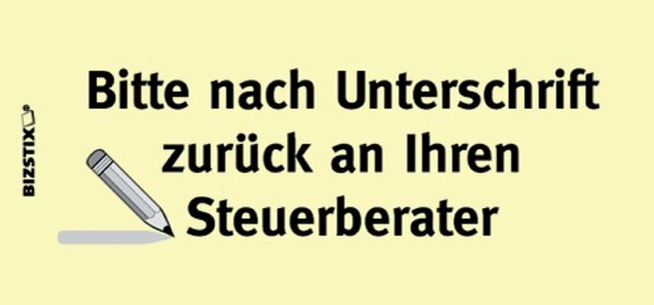 Haftnotizen 75 x 35 mm, gelb Bitte nach Unterschrift zurück an