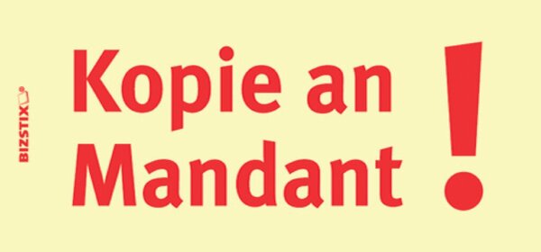 Haftnotizen 75 x 35 mm, gelb Kopie an Mandant