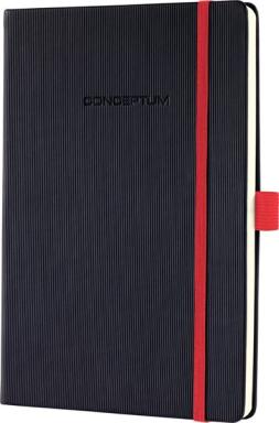 Notizbuch Conceptum, 80g, Hardcover schwarz-rot, kariert, Stiftschlaufe
