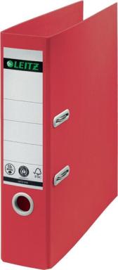 Ordner 180°, Recycle, DIN A4, 80 mm breit, rot, selbstklebendes Rücken-