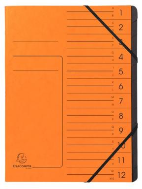 Ordnungsmappe Colorspan 12 Fächer, orange, innen schwarz