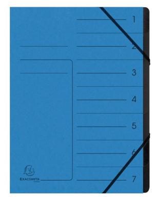 Ordnungsmappe Colorspan 7 Fächer, blau innen schwarz