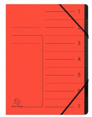 Ordnungsmappe Colorspan 7 Fächer, rot innen schwarz