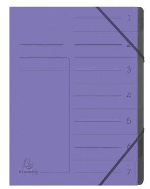 Ordnungsmappe Colorspan 7 Fächer, violett, innen schwarz