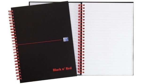 Oxford Black n Red Collegeblock, D IN A5, kariert, Karton (5401691)