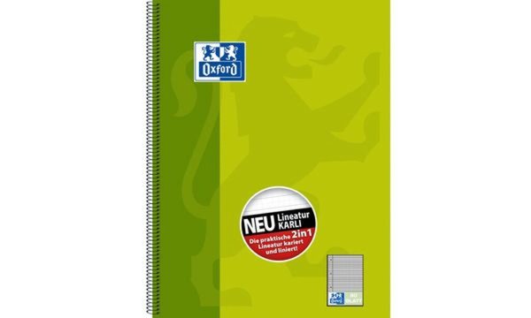 Oxford Collegeblock KarLi, DIN A4 +, grün, 80 Blatt (5401531)