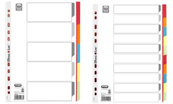 Oxford Karton-Register, blanko, DIN A4, farbig, 5-teilig (61574510)