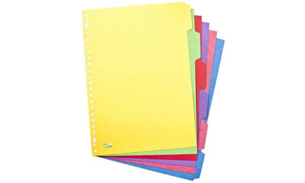 Oxford Karton-Register, blanko, DIN A4, farbig, 6-teilig (61036520)