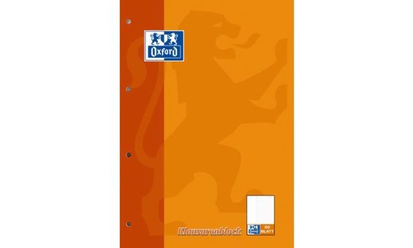 Oxford Klausurenblock, DIN A4, 50 B latt, liniert (5401653)
