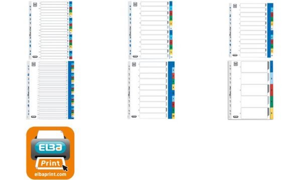 Oxford Kunststoff-Register, Zahlen, A4+, farbig, 10-teilig (61205095)