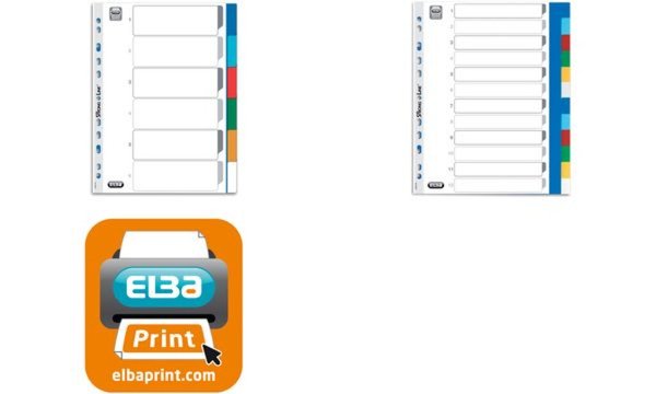 Oxford Kunststoff-Register, blanko, farbig, DIN A4, 6-teilig (61172106