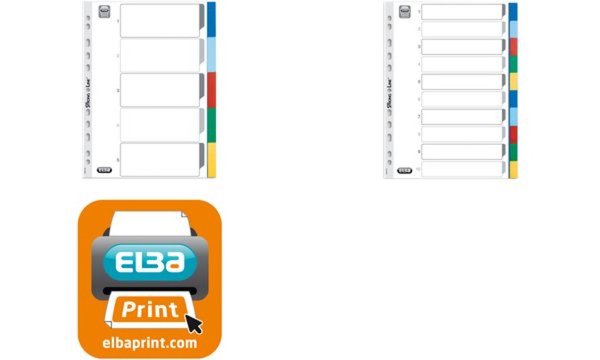 Oxford Kunststoff-Register, blanko, farbige Taben, 10-teilig (61574970