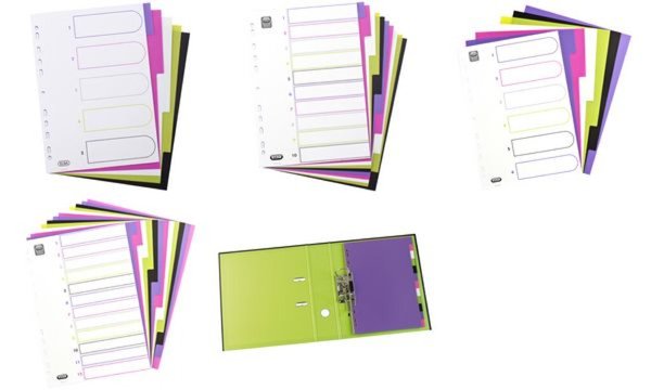 Oxford Kunststoff-Register myColour , A4, 5-teilig, blanko (61004808)