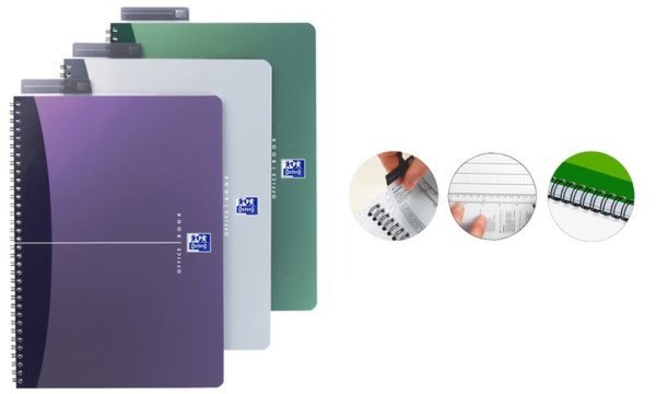 Oxford Office Spiralbuch, DIN A4, k ariert, 50 Blatt, PP (332417200)