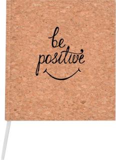 Notizbuch, blanko Papier, Korkeinband Feel good book be positive,128 Seiten