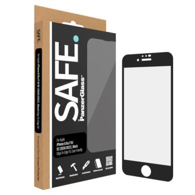 PANZERGLASS SAFE. E2E Apple iPhone 6/6s/7/8/SE 2020 Case Friendly, Black